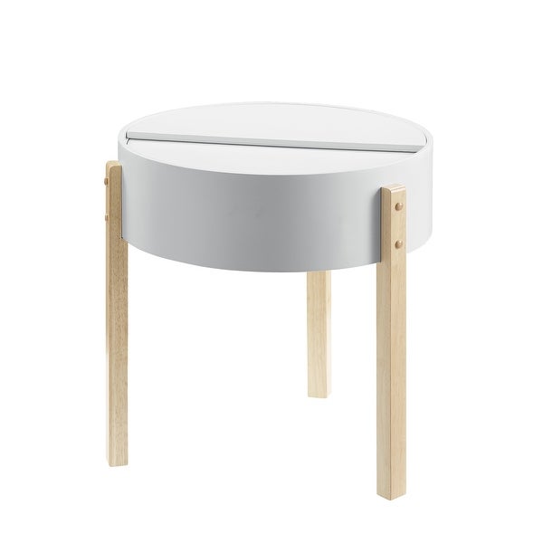 ACME Bodfish End Table in White and Natural