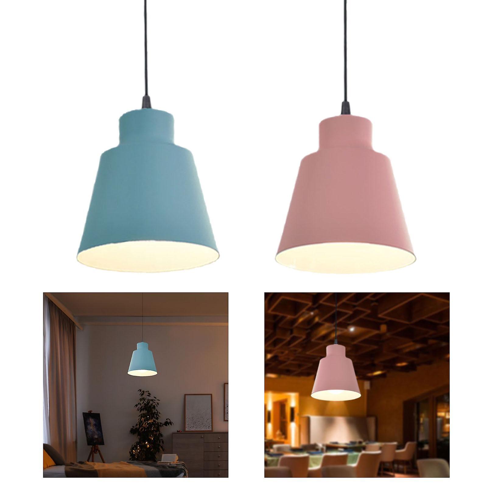 2pcs Kitchen Pendant Light Color Lamp Shade With Long Wire