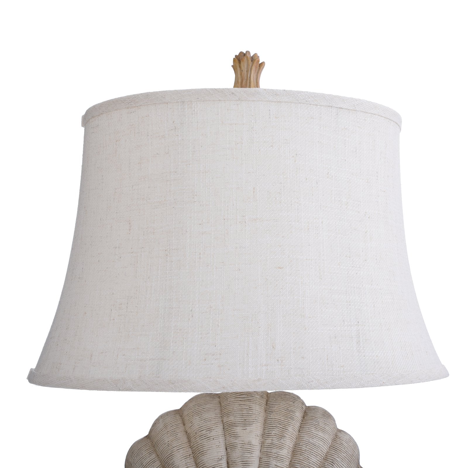 Avoca Beach Table Lamp - Sandstone Finish - White Softback Fabric Shade