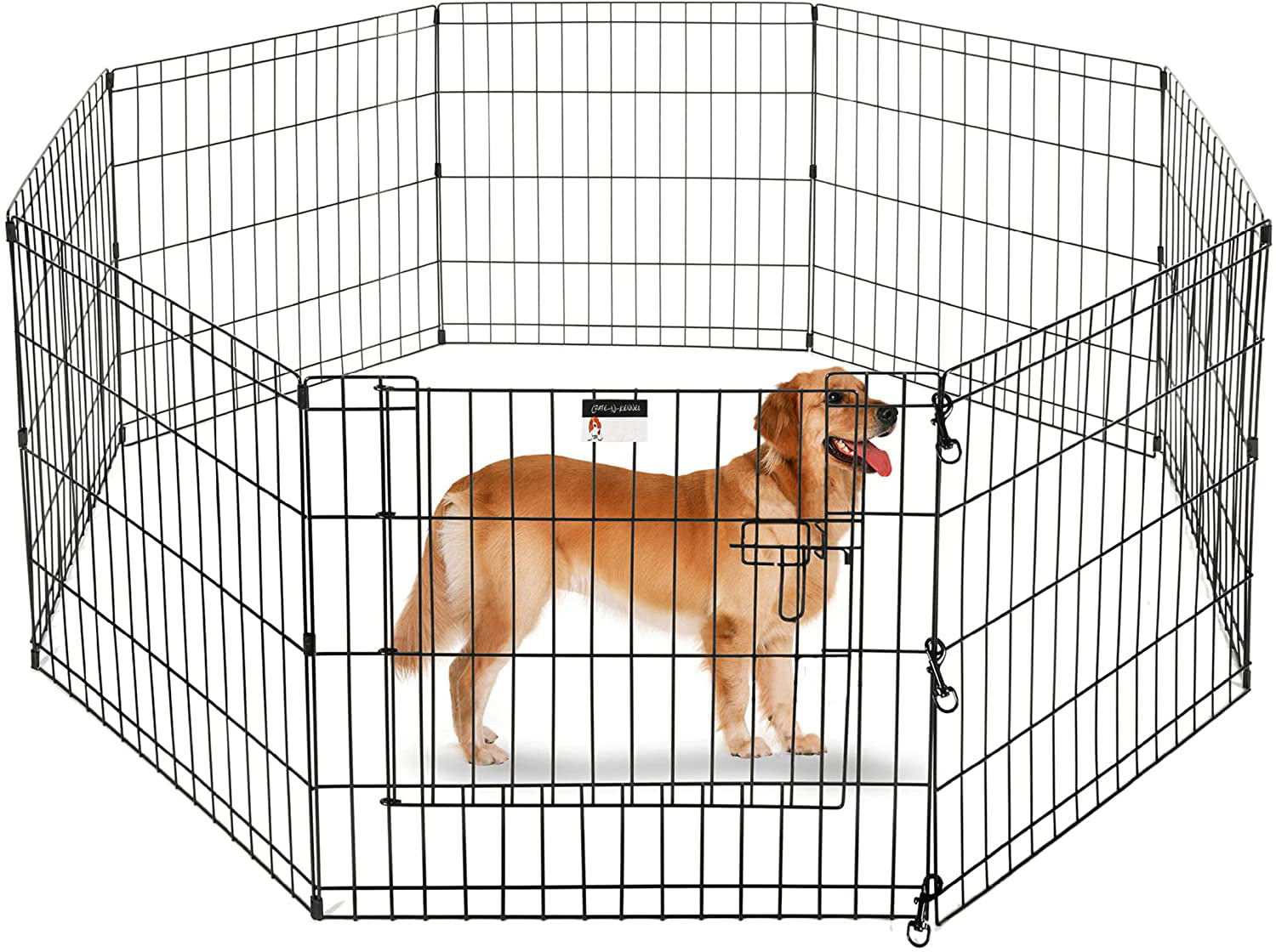 Puppy Playpen Collection – Foldable Metal Exercise Enclosure Â– Eight 24x30-Inch Panels Â– Indoor/Outdoor Pen with Gate for Dogs， Cats or Small Animals by Petmaker