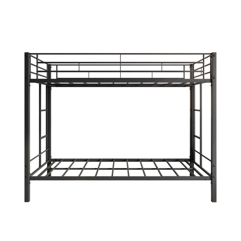 Metal Bunk Bed Twin Over Twin  Heavy Duty Twin Bunk Beds with Shelf And Slatted Support  No Box Spring Needed