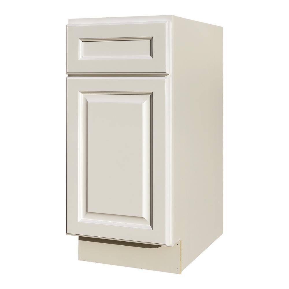 LIFEART CABINETRY Newport Ready to Assemble 15x34.5x24 in. Base Cabinet with 1-Door and 1-Drawer in Classic White RNW-B15