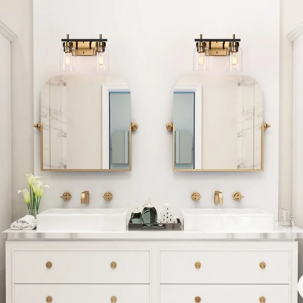 Modern Black Gold 2/3/4-Light Bathroom Vanity Lights Linear Wall Sconces for Powder Room