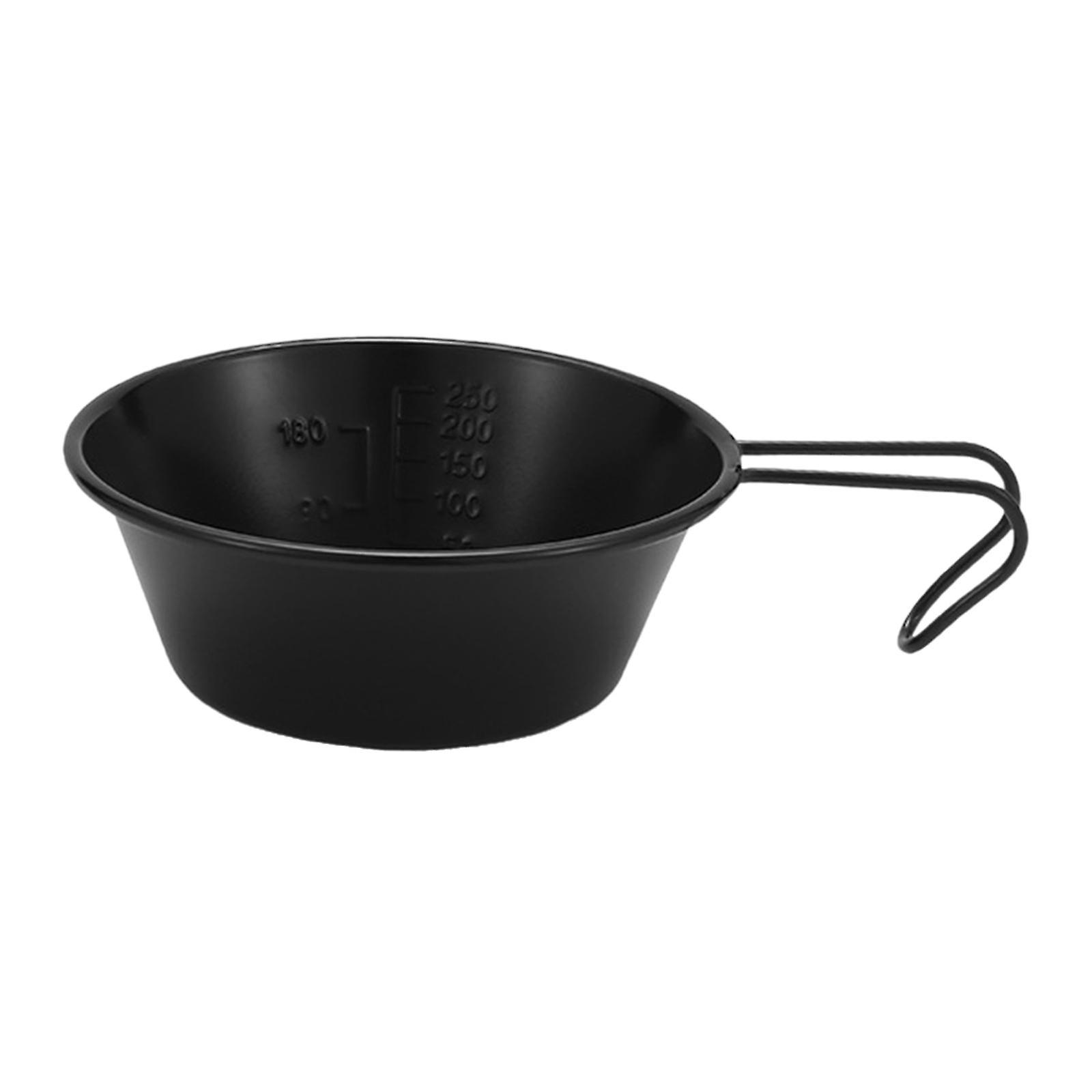 Stainless Steel Bowl Outdoor Cookware Barbecue Cooking Dishware Camping Cups Black