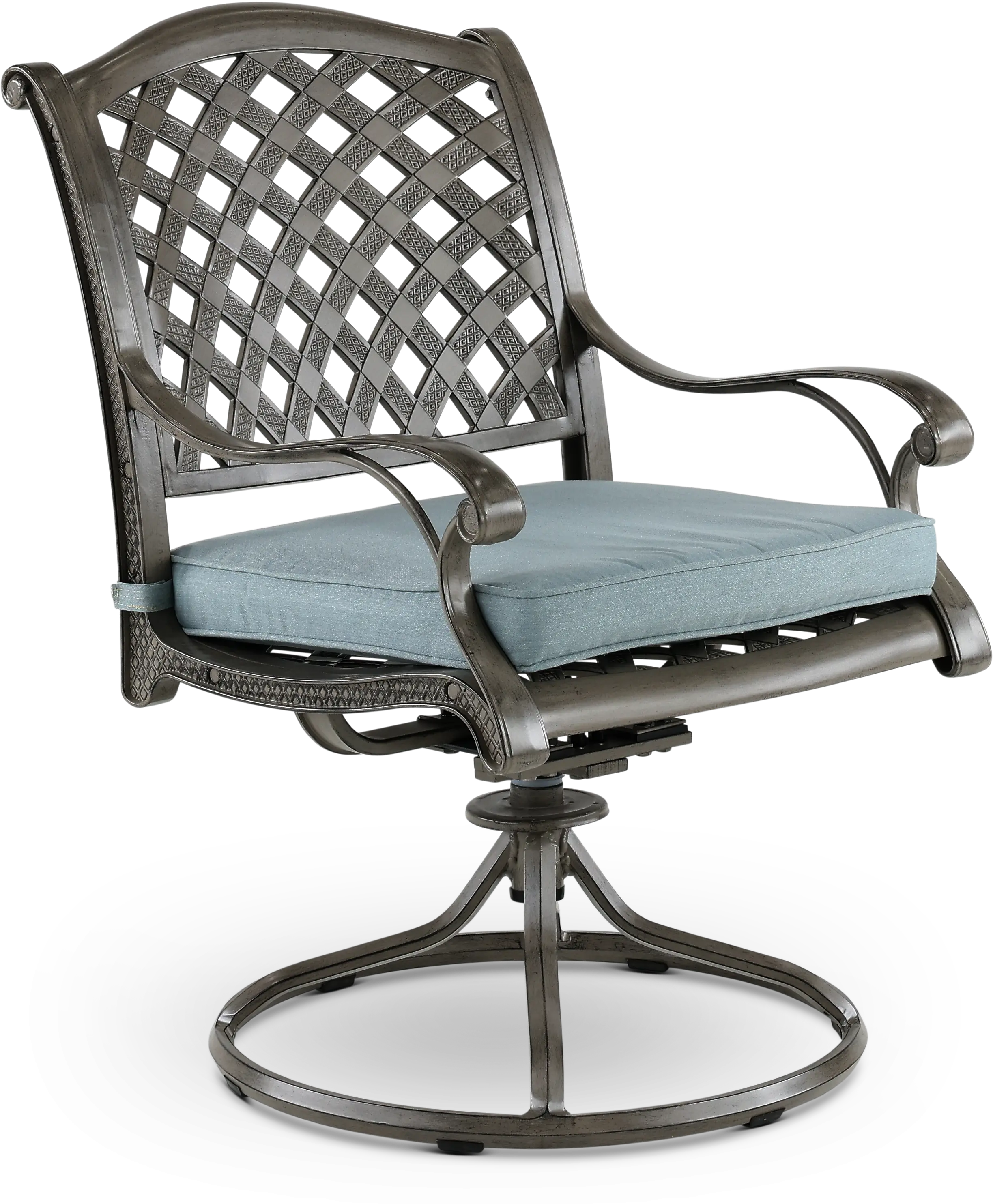 Macan Gray Metal Swivel Rocking Patio Chair