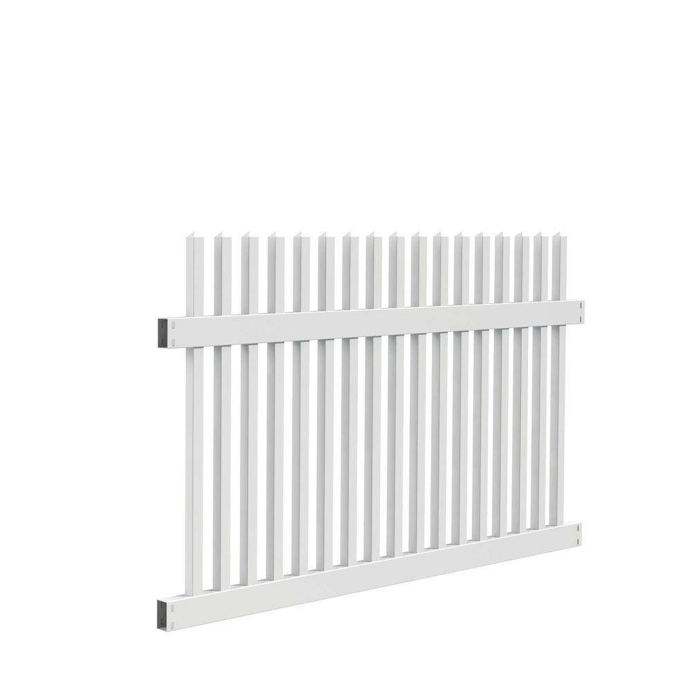 Barrette Outdoor Living Ottawa Straight 4 ft. H x 6 ft. W White Vinyl Fence Panel Kit 73014408