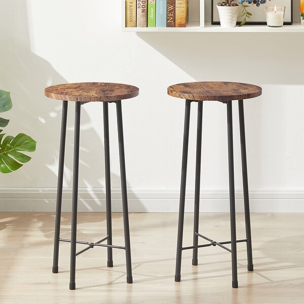 Taomika， Modern Bar Stools， Round Bar Chairs-Set of 2