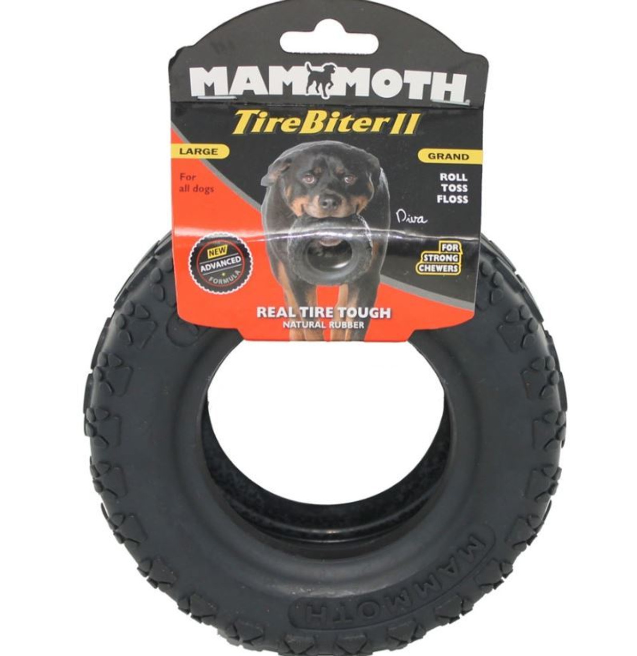 Mammoth Black Tirebiter II Dog Toy Large