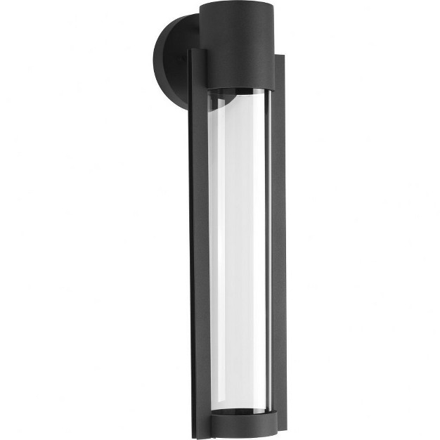 Progress Lighting Z 1030 1 light Outdoor Led Sconce Aluminum Black Finish Clear Glass Shade