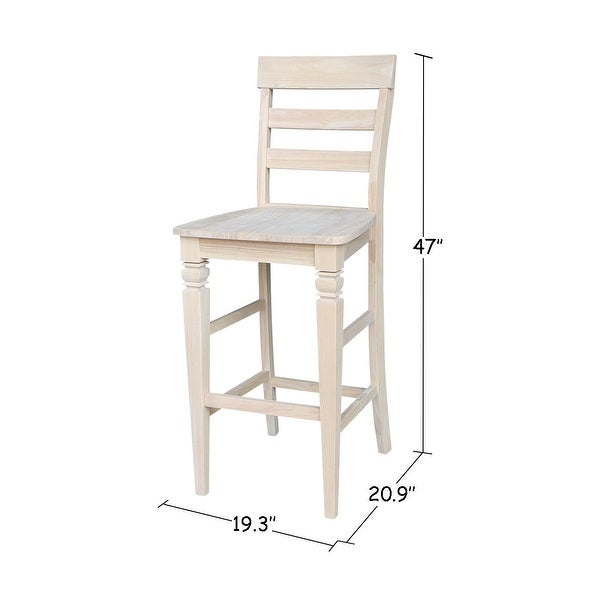 Unfinished Solid Parawood Java Stool