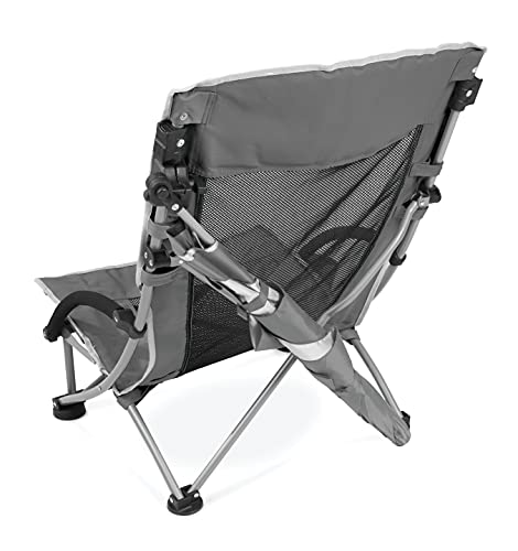 Sport-Brella Beach Chair with UPF 50+ Adjustable Canopy Umbrella， Grey