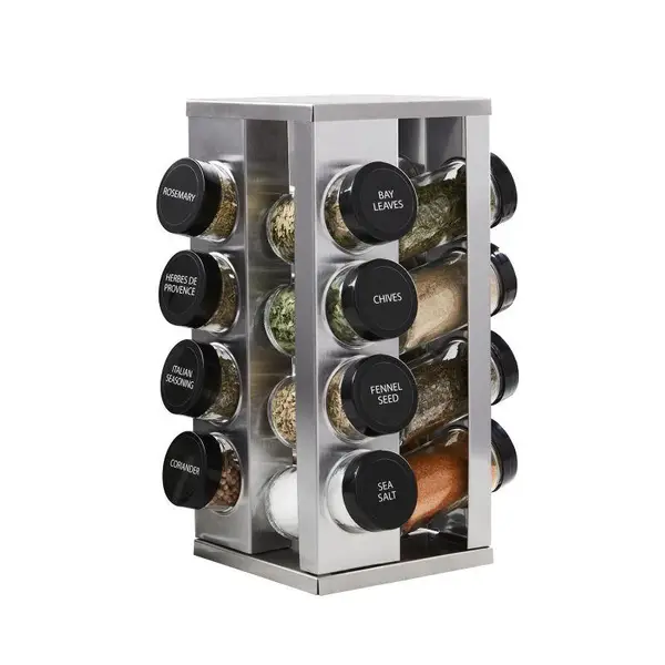 Kamenstein 16-Jar Heritage Revolving Countertop Spice Rack Organizer