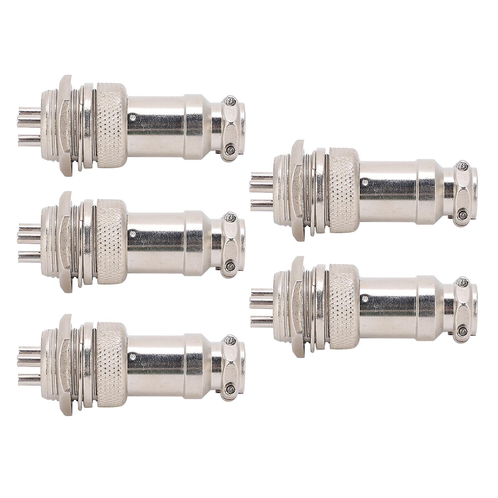 5pcs Aviation Plug Connector Male Female Wire Panel Power Chassis Metal Fittings Gx16 16mm 450v3pin