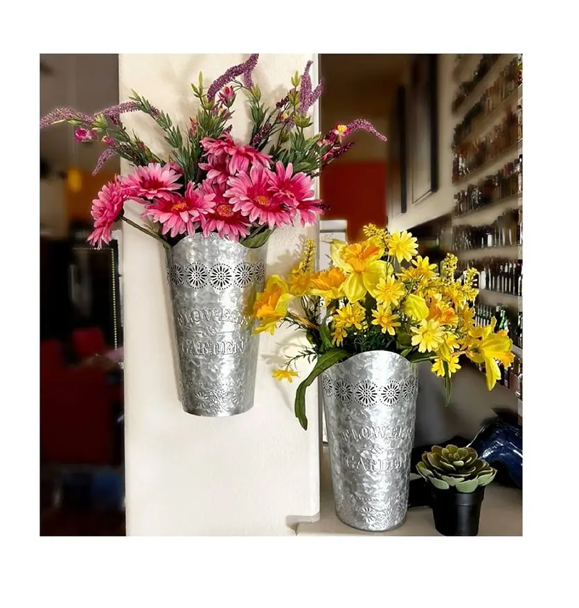 Standard Quality Round Metal Decorative Outdoor Steel Galvanized Planter For Garden Decor Gardening Supplies At Lowest Price