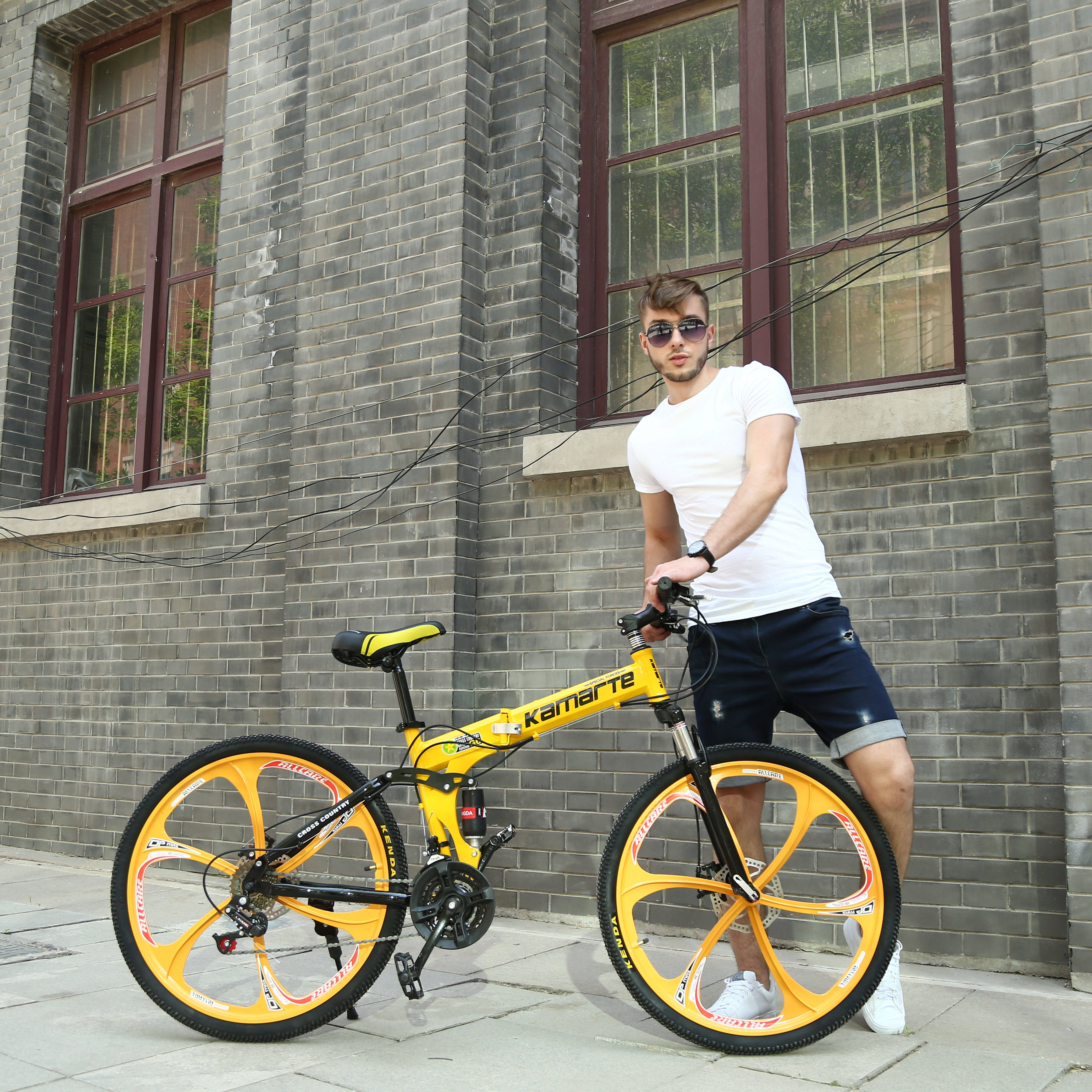 Street bicycle Steel Folding Bike Mini Bike Urban Bicycle overall bike V Brake 9 Speed wholesale OEM