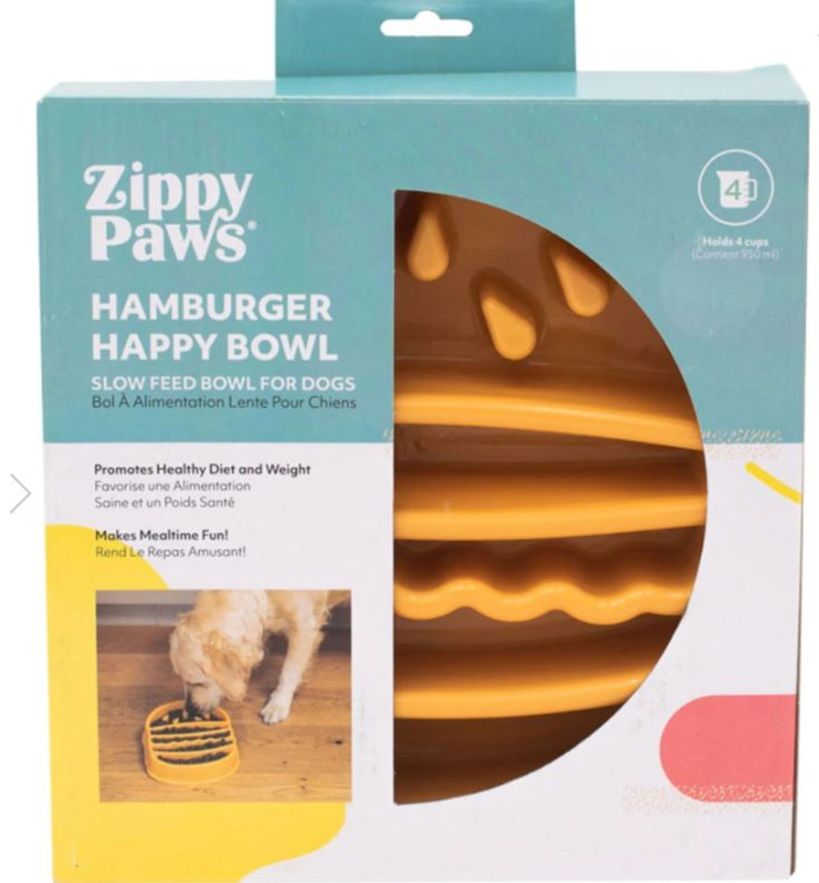 Zippy Paws Hamburger Happy Bowl Slow Feeder