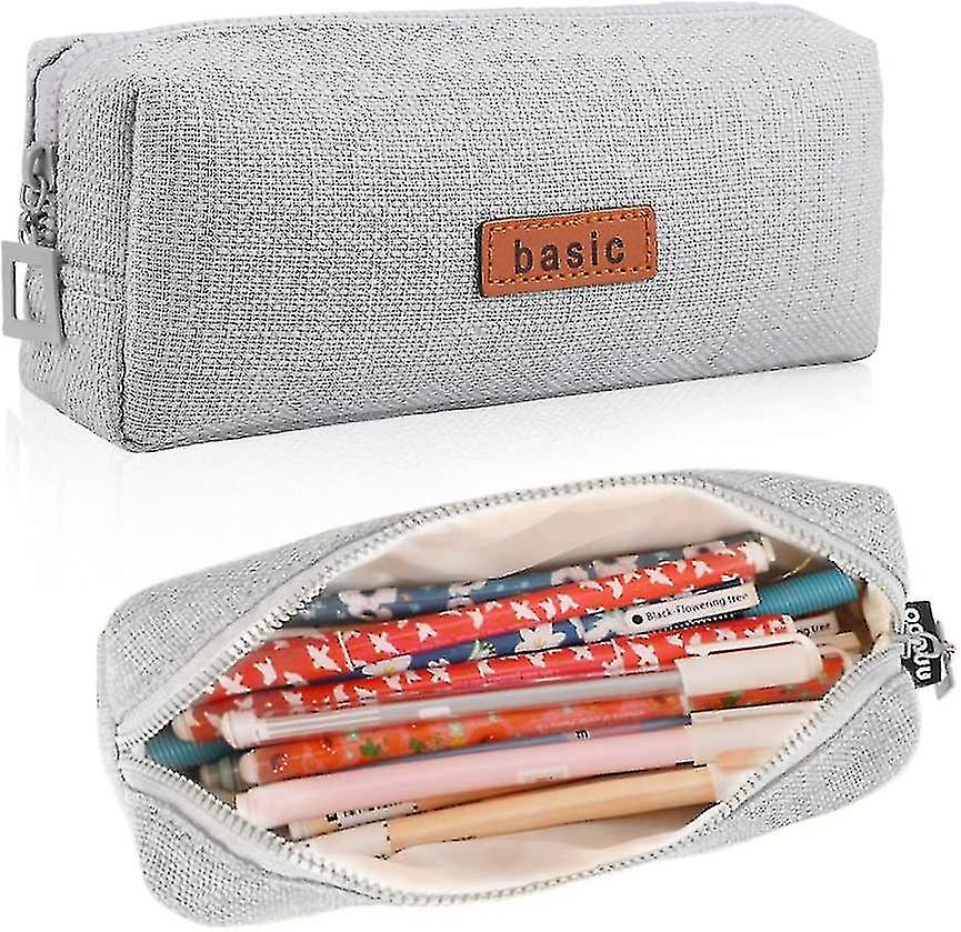 Cotton Linen Student Stationery Pouch Bag Pencil Case Office Storage Organizer Coin Pouch Cosmetic Baglight Blue