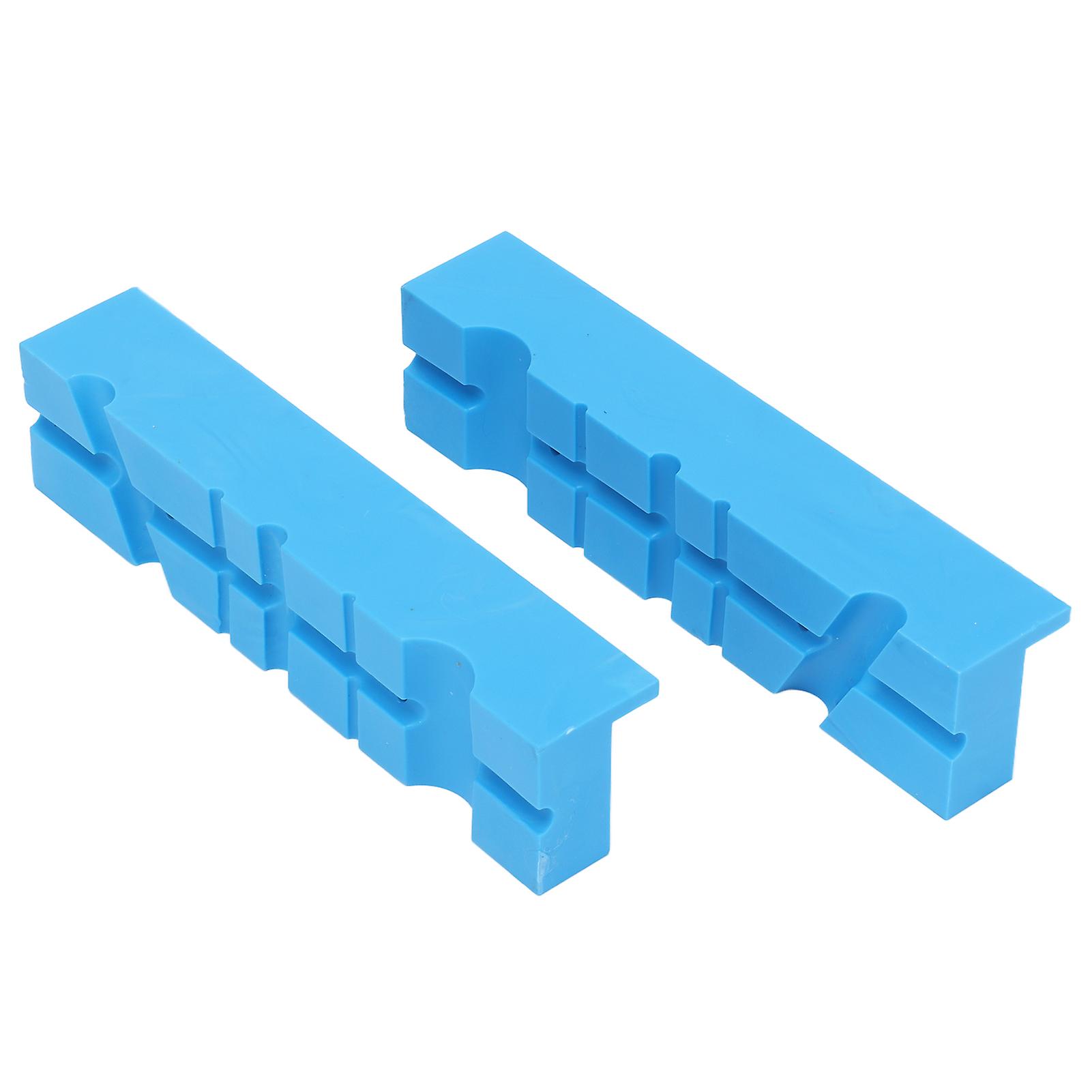 2pcs Vise Jaw Abs 5.5in Magnetic Vice Protective Grooved Cover Pad Set Kit For Clamping