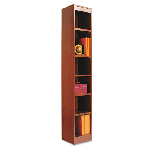 Alera Narrow Profile Bookcase， Wood Veneer， Six-Shelf， 11.81