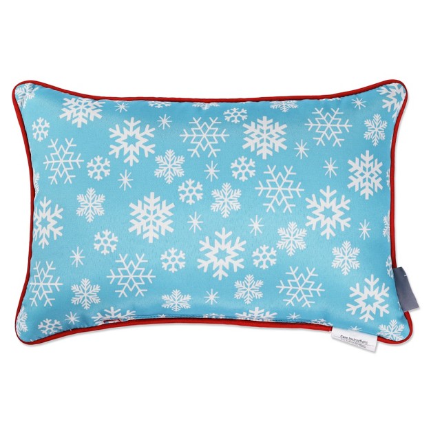 Merry Christmas Lumbar Throw Pillow Blue Pillow Perfect