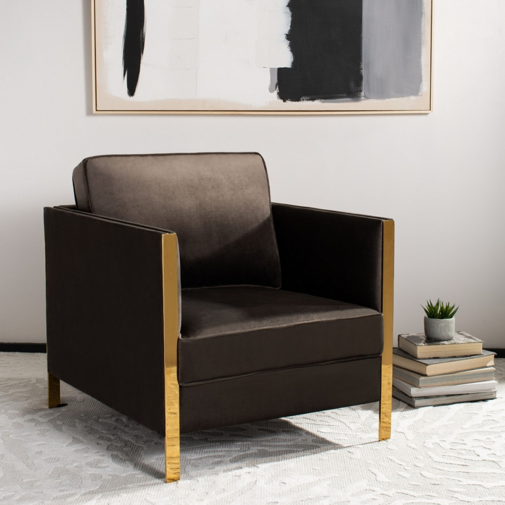 Bambi Club Chair Dark Grey / Gold   Contemporary   Armchairs And Accent Chairs   by Love Sofa  Houzz