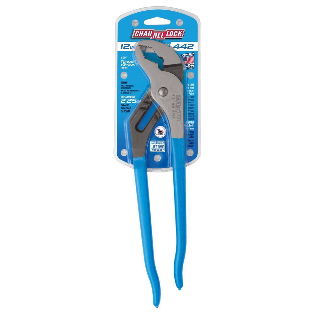 Channellock 12 in. V-Jaw Tongue and Groove Pliers 442