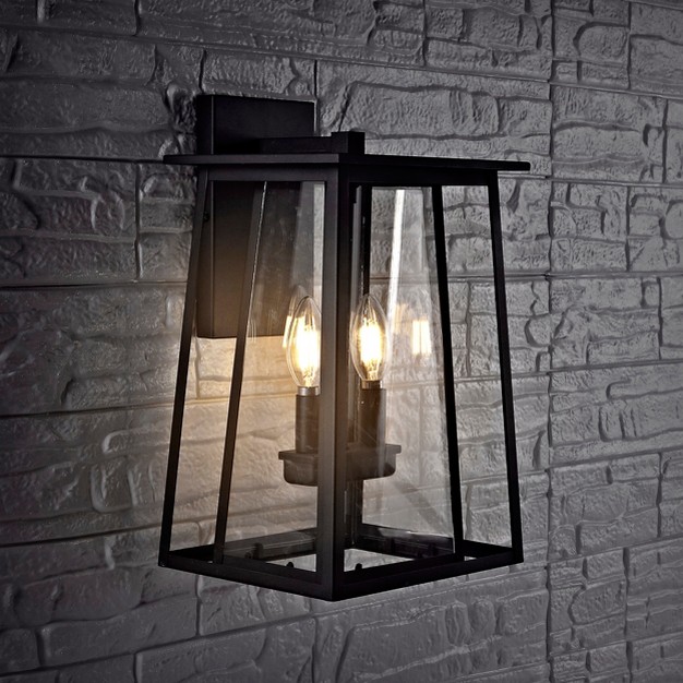 Velza Outdoor Wall Lantern Black Safavieh