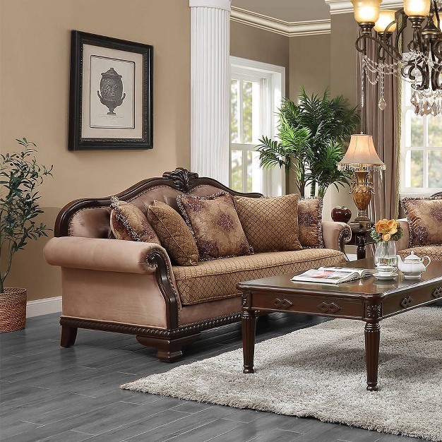 Chateau De Ville Sofa Fabric espresso Finish Acme Furniture