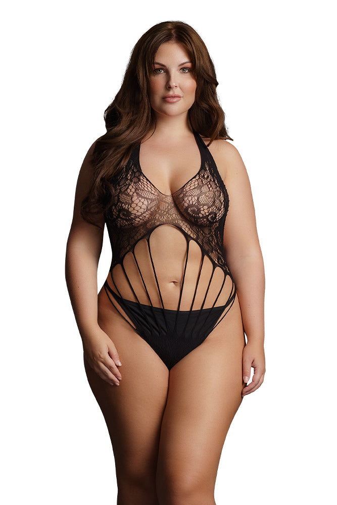 Le Désir Strappy Black Lace Teddy XL