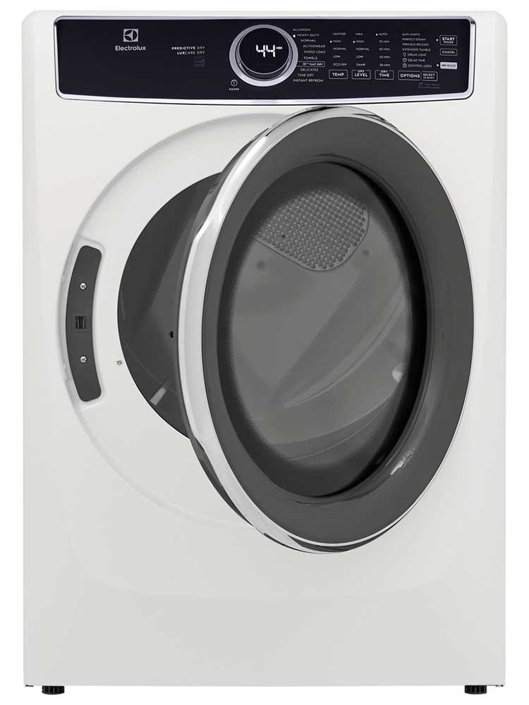 Electrolux 8 Cu. Ft. White Front Load Perfect Steam Gas Dryer With Predictive Dry And Instant Refresh