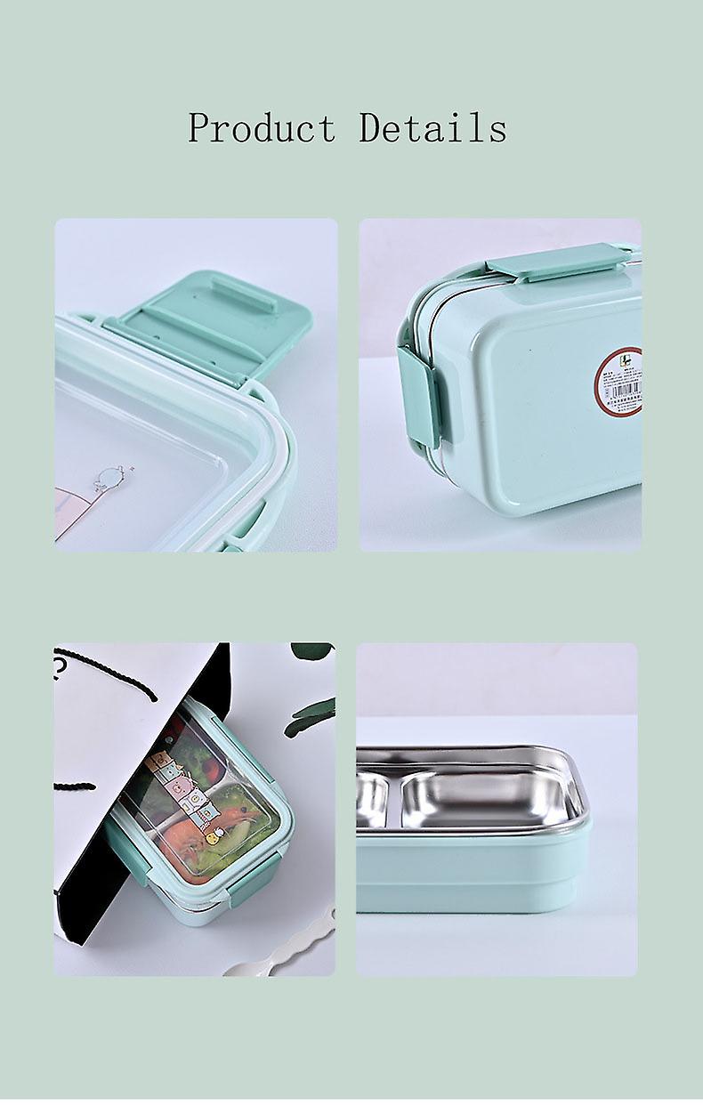 Pink Portable Stainless Steel Insulated Lunch Box Double-layer Separated Lunch Box Set