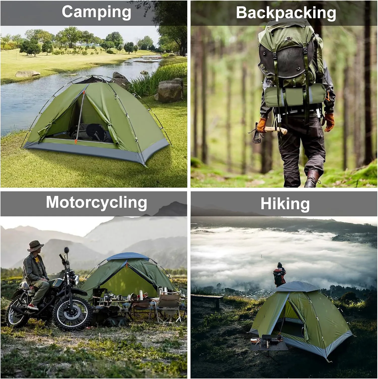 One people camping and hiking outdoor waterproof tent