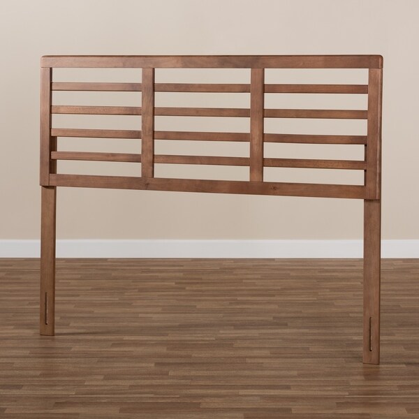 Mid-Century Walnut Wood Open Slat Headboard - - 28029599