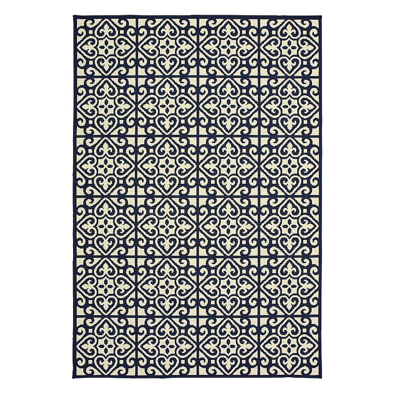 StyleHaven Mainland Ornate Tiles Indoor Outdoor Rug