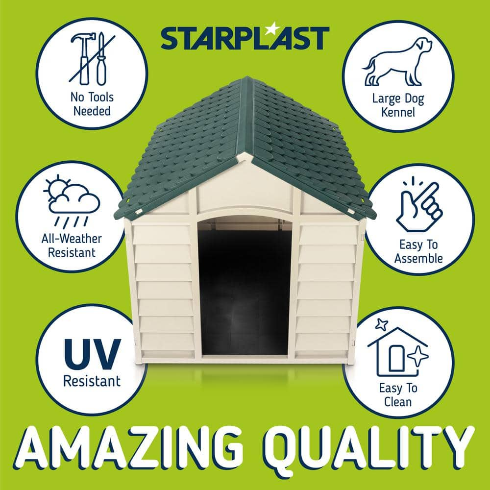 Starplast Dog Kennel Beige and Green-Large 05701