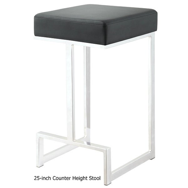 Contemporary Sleek Chrome Design Black or Grey Stool