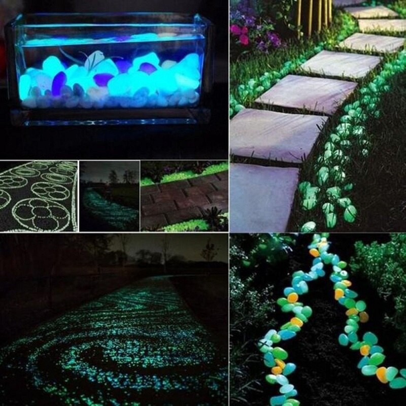 Willstar 300Pcs Luminous Stone Luminous Pebbles Stones Glow in The Dark Garden Pebbles Rocks for Home Outdoor Garden Décor