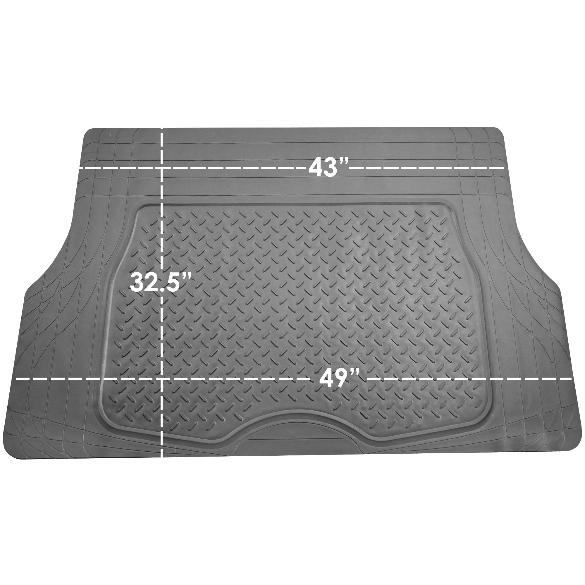 FH Group Premium Trimmable Vinyl Trunk Liner / Cargo Mat For Auto Sedan SUV Van， Gray