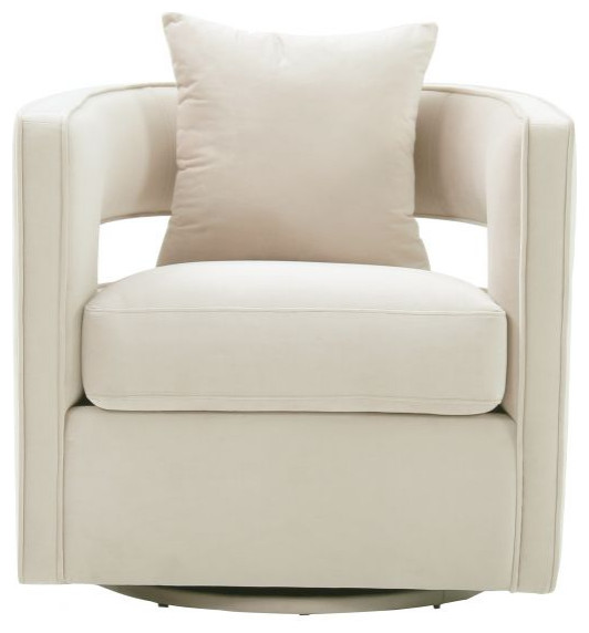 Kennedy Cream Swivel Chair   Contemporary   Armchairs And Accent Chairs   by First of a Kind USA Inc  Houzz