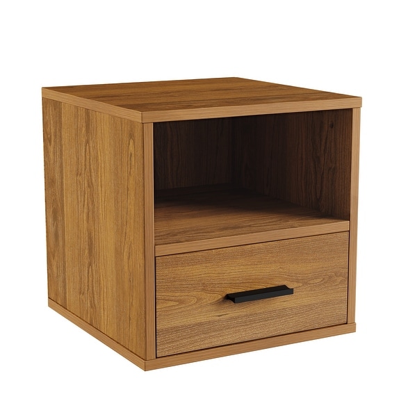 Hastings Home Cube End Table with Drawer - 15.75