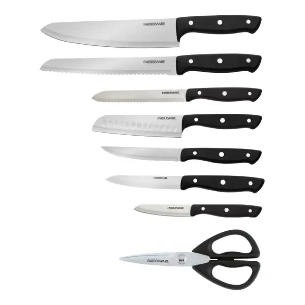 Farberware Edgekeeper 16-Piece Triple Rivet Block Set with Built in Knife Sharpener