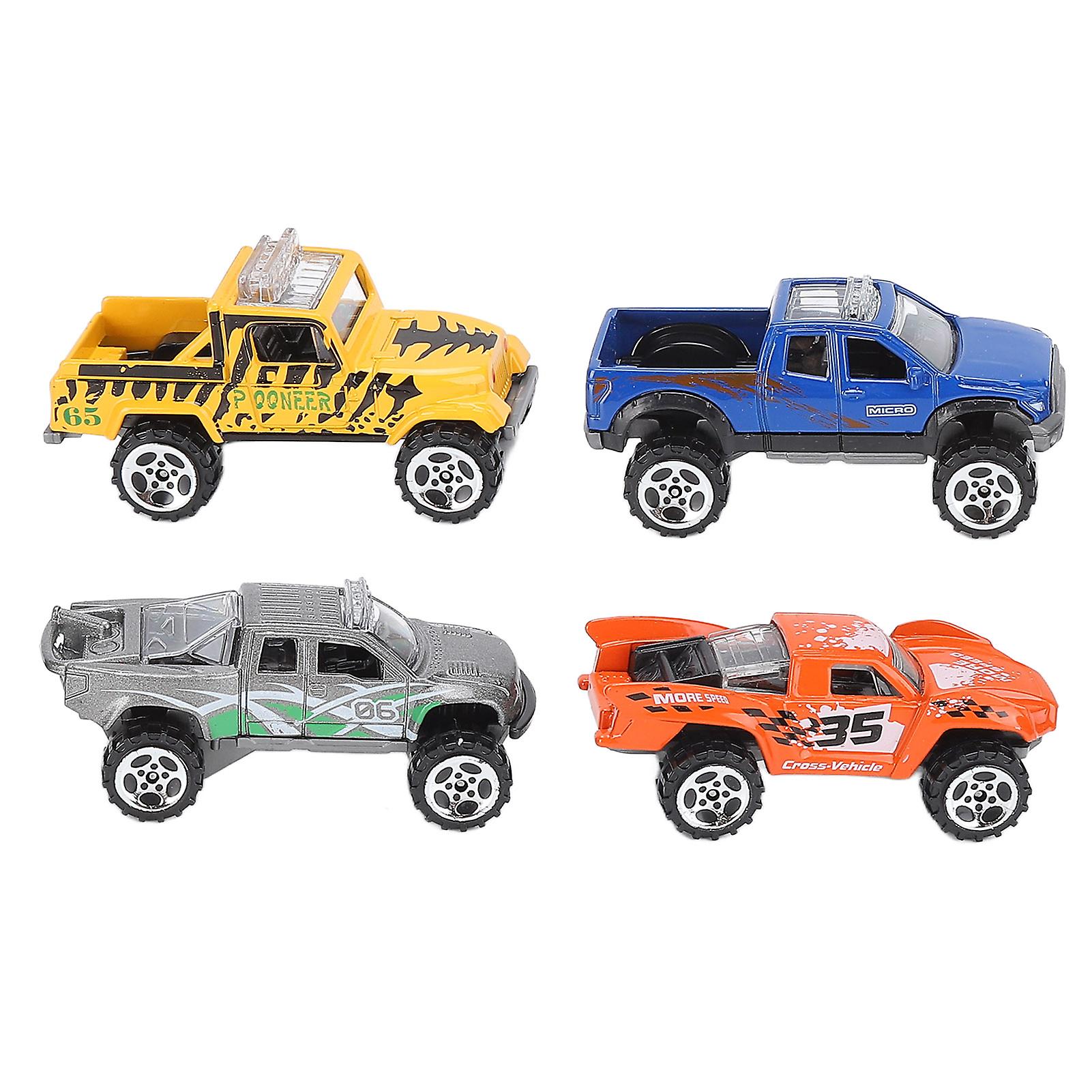 4pcs Off Road Vehicle Model Simulated Graffiti Alloy 1/64 Scaled Pickup Racing Car Toy For 3 Years Old Abovetype C