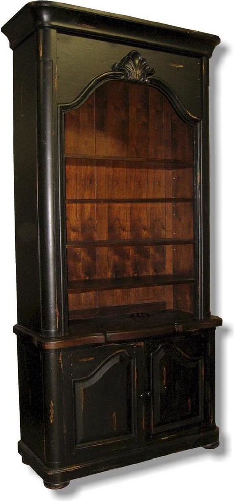 Bookcase French Provincial Blackwash Old World Exposed Pegs   Farmhouse   Bookcases   by EuroLuxHome  Houzz