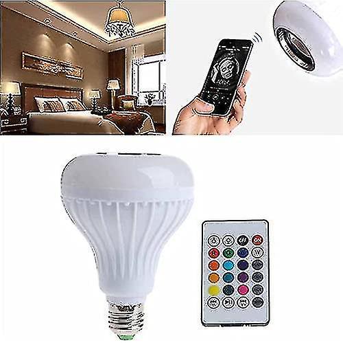 Bluetooth Light Bulb With Speaker Music Sync Rgb Color Changing Light Bulb With 24 Keys Remote Contr