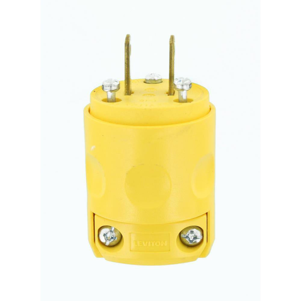 Leviton 15 Amp 125-Volt Non-Grounding Plug Yellow 115PV