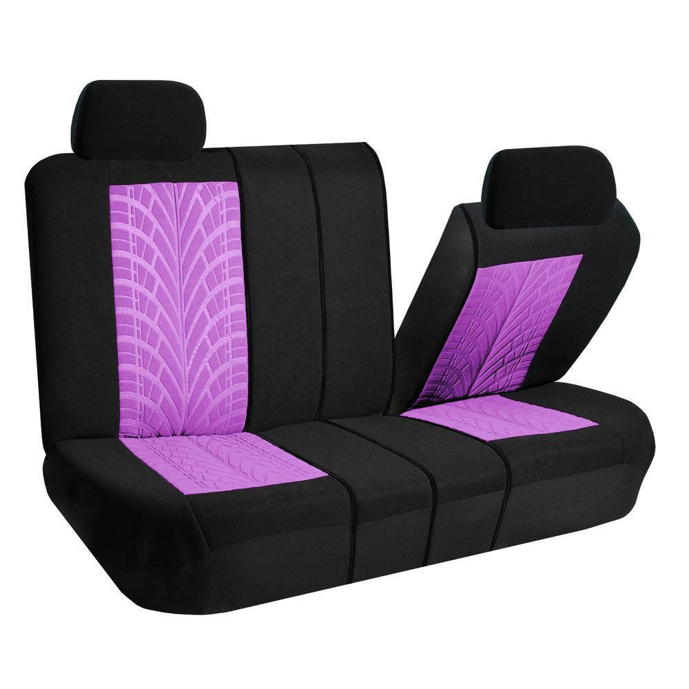 FH Group Polyester 47 in. x 23 in. x 1 in. Travel Master Full Set Car Seat Covers DMFB071115PURPLE