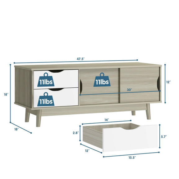 Costway 98127063 TV Stand for TV up to 60 Media C...