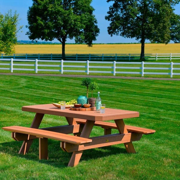 Poly Lumber 6' Rectangular Picnic Table