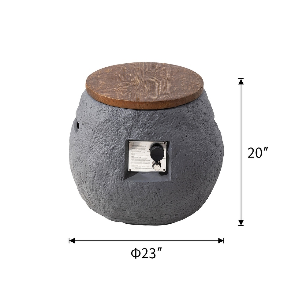 Outdoor Propane Firepit and Side Table   23\