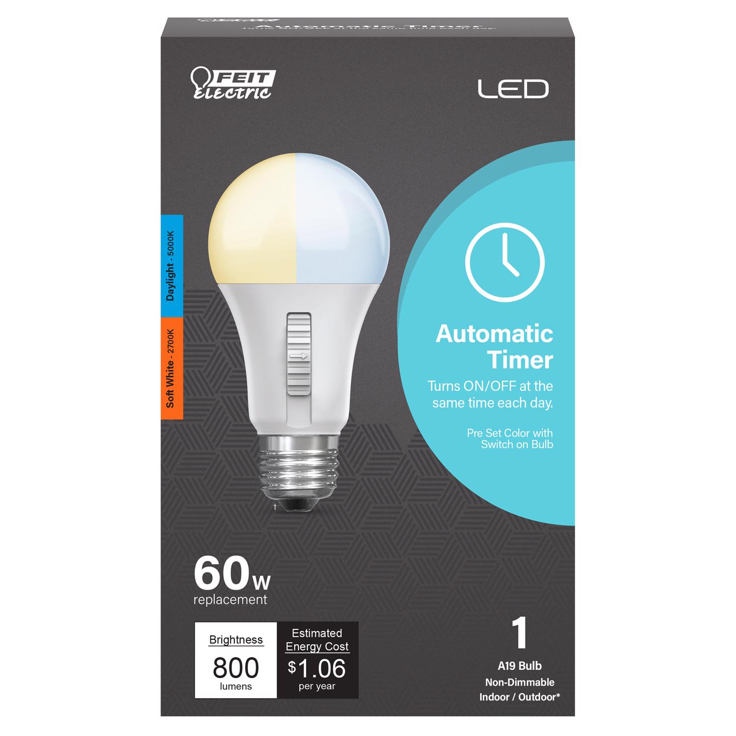 Feit Intellibulb A19 E26 (Medium) LED Bulb Soft White 60 Watt Equivalence 1 pk